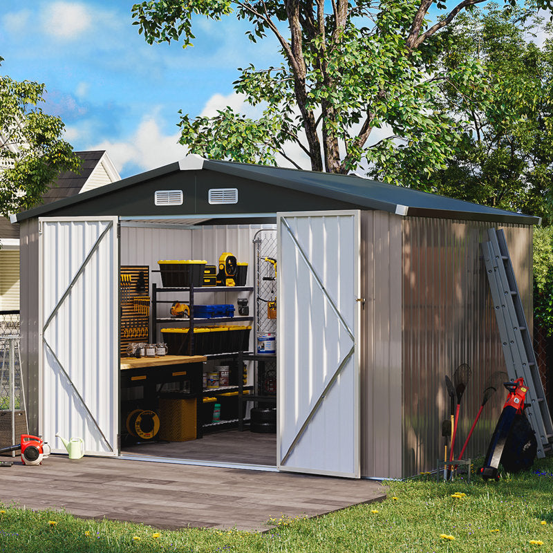 10 ft. W x 8 ft. D Metal Storage Shed