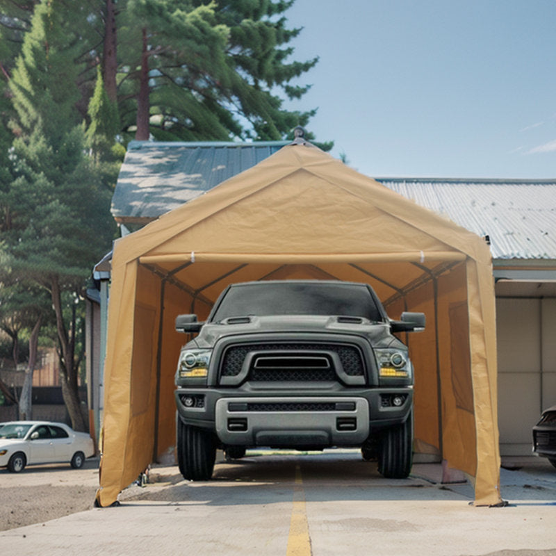 12x20 ft Heavy Duty Metal Carport w/Roll-up Vent Windows&Sidewalls Canopy Garage Boat Shelter, 116.4" H x 143.7" W x 238" D