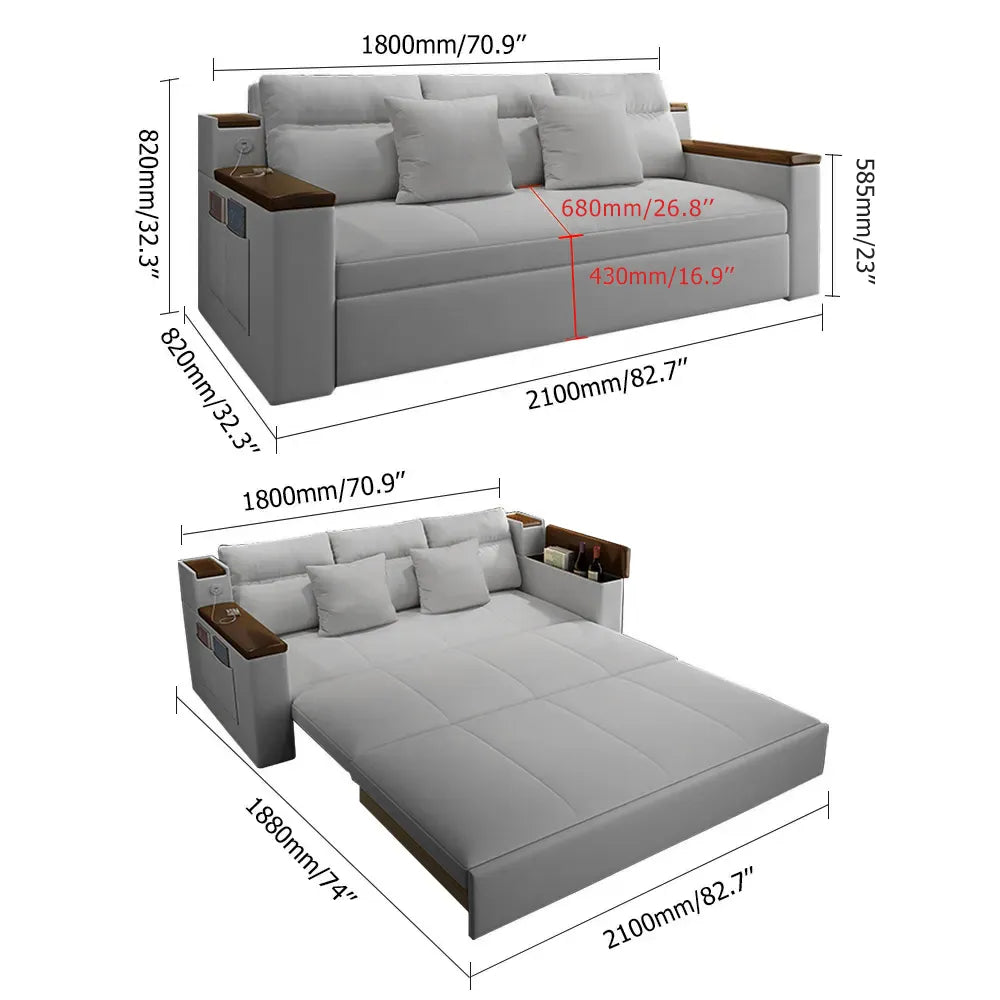 Space-saving Multi-purpose living Room Furniture Modern fabric folding sofa bed