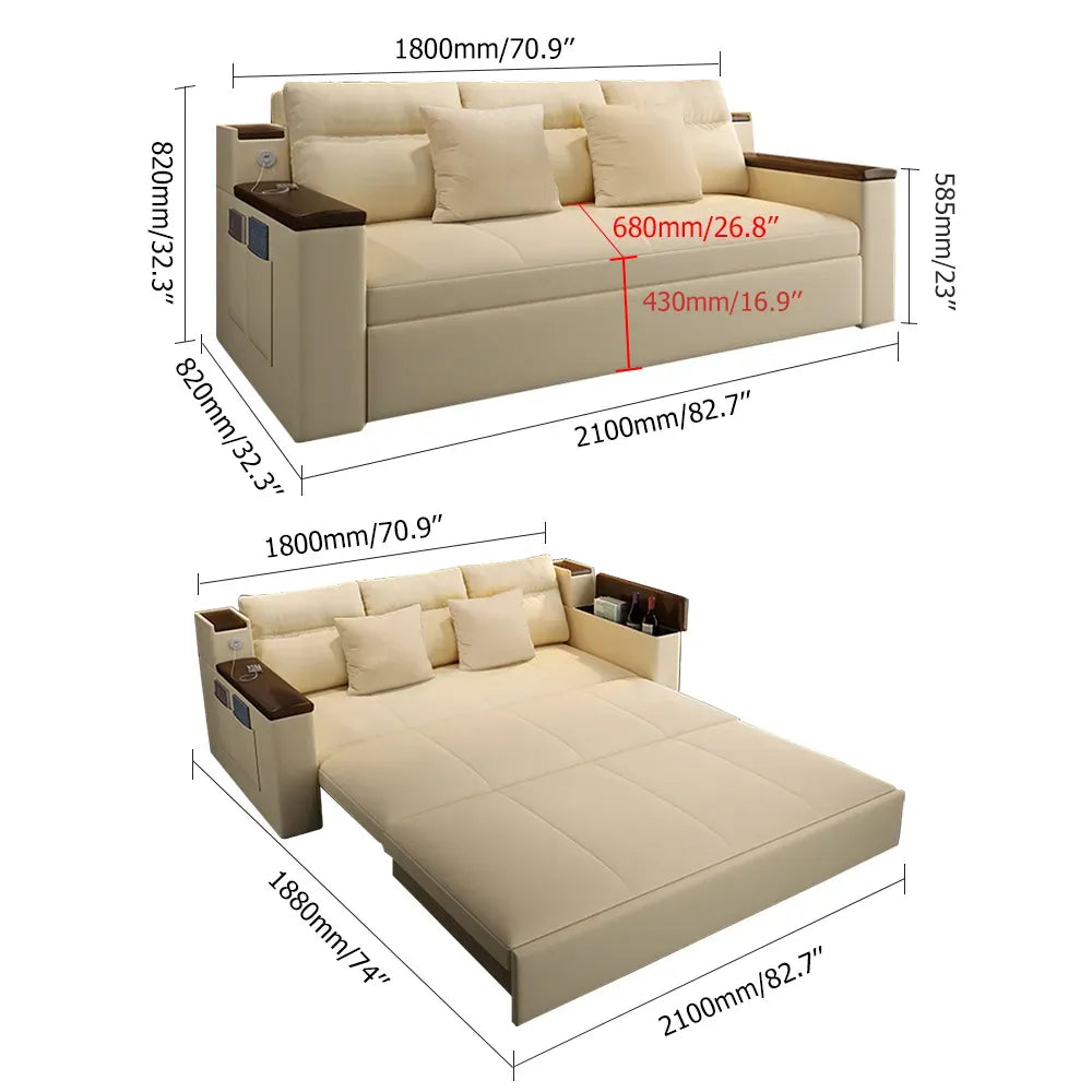 Space-saving Multi-purpose living Room Furniture Modern fabric folding sofa bed