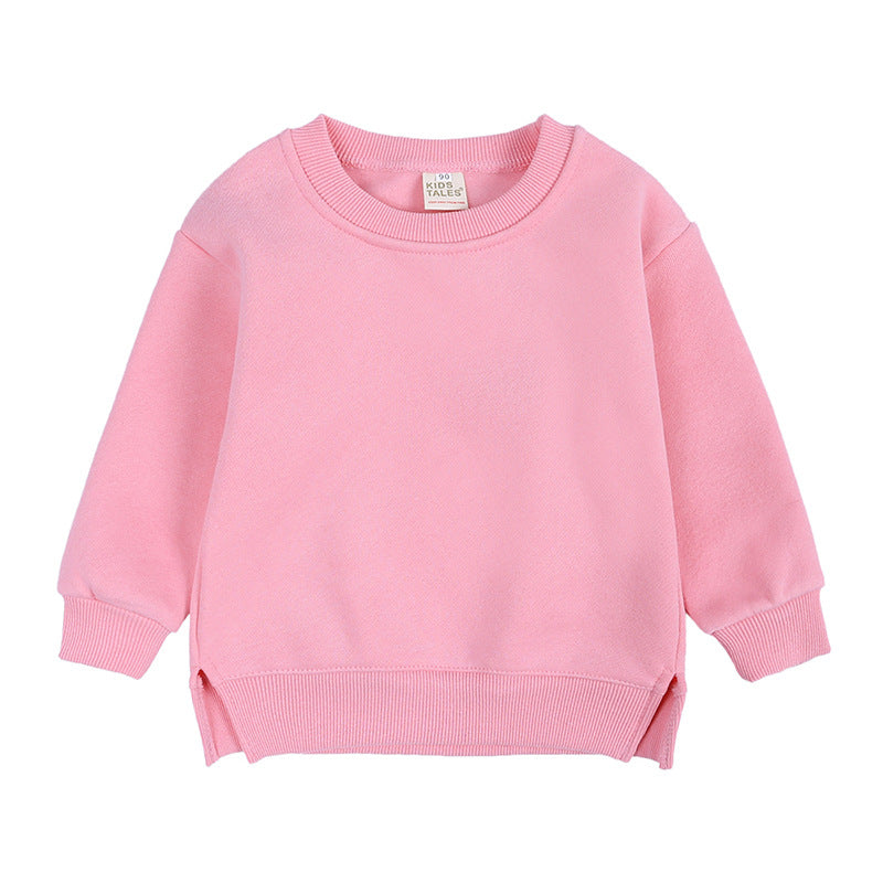 Children Pullover Pure Color Plus Fleece Hoodie Children Clothing Wholesale Usa