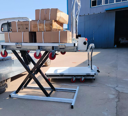 🔥Manufacturer Promotions✨Portable electric hydraulic lifting flatbed handcart