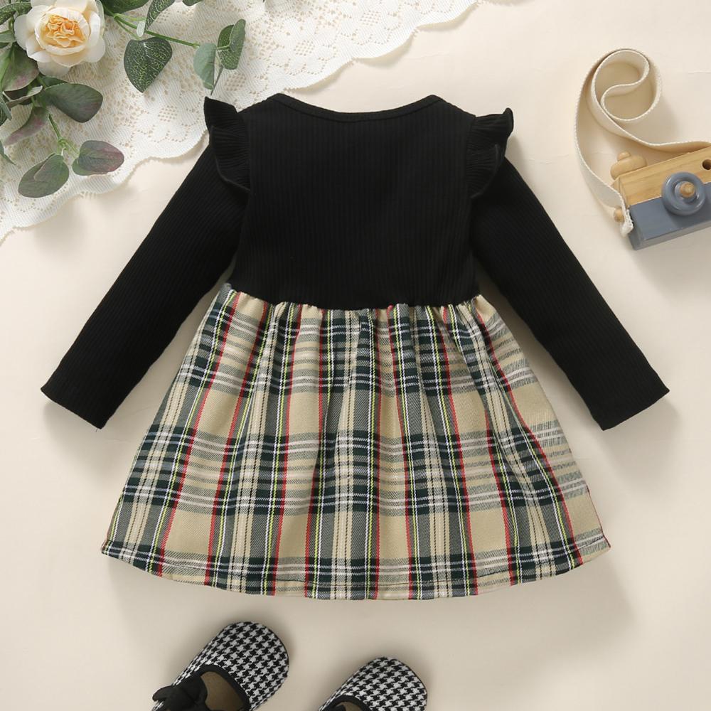 Baby Girls Plaid Bow Dress Wholesale Clothing Baby