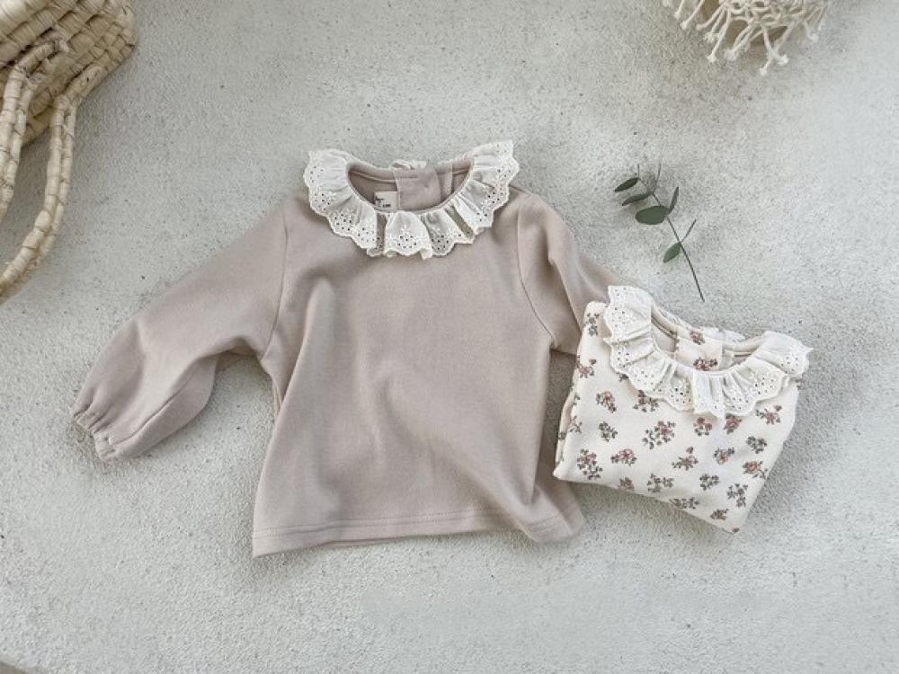 Lace Collar Girls Autumn Bottoming Shirt Girls Western Style Top Wholesale Baby Clothes