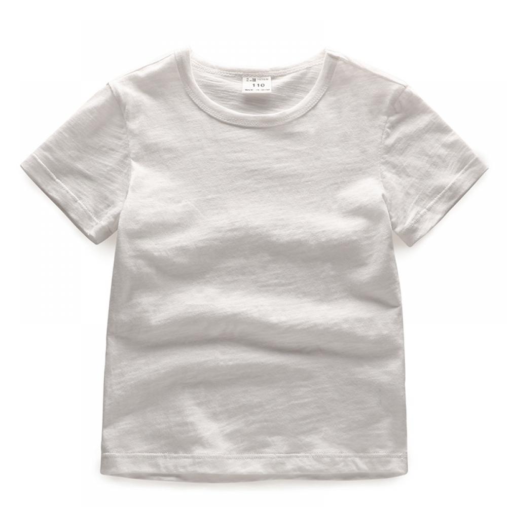 Neutral Toddler Boys Girls Summer Top Bamboo Textile Solid Breathable Crew Neck T-shirt Wholesale Boys Clothing Suppliers