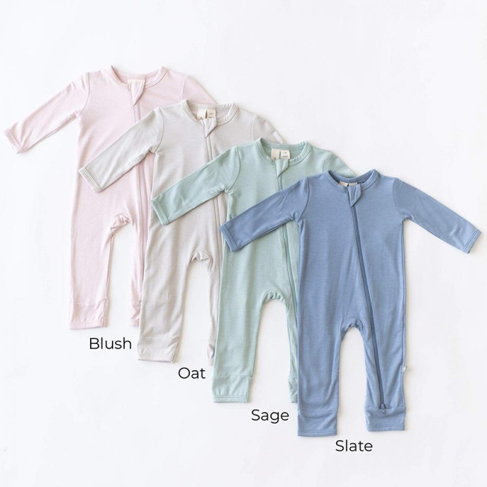 Children's clothing bamboo fiber baby conjoined spring and autumn long -sleeved newborn clothes baby climbing zipper pajamas Baby Wholesale Clothes