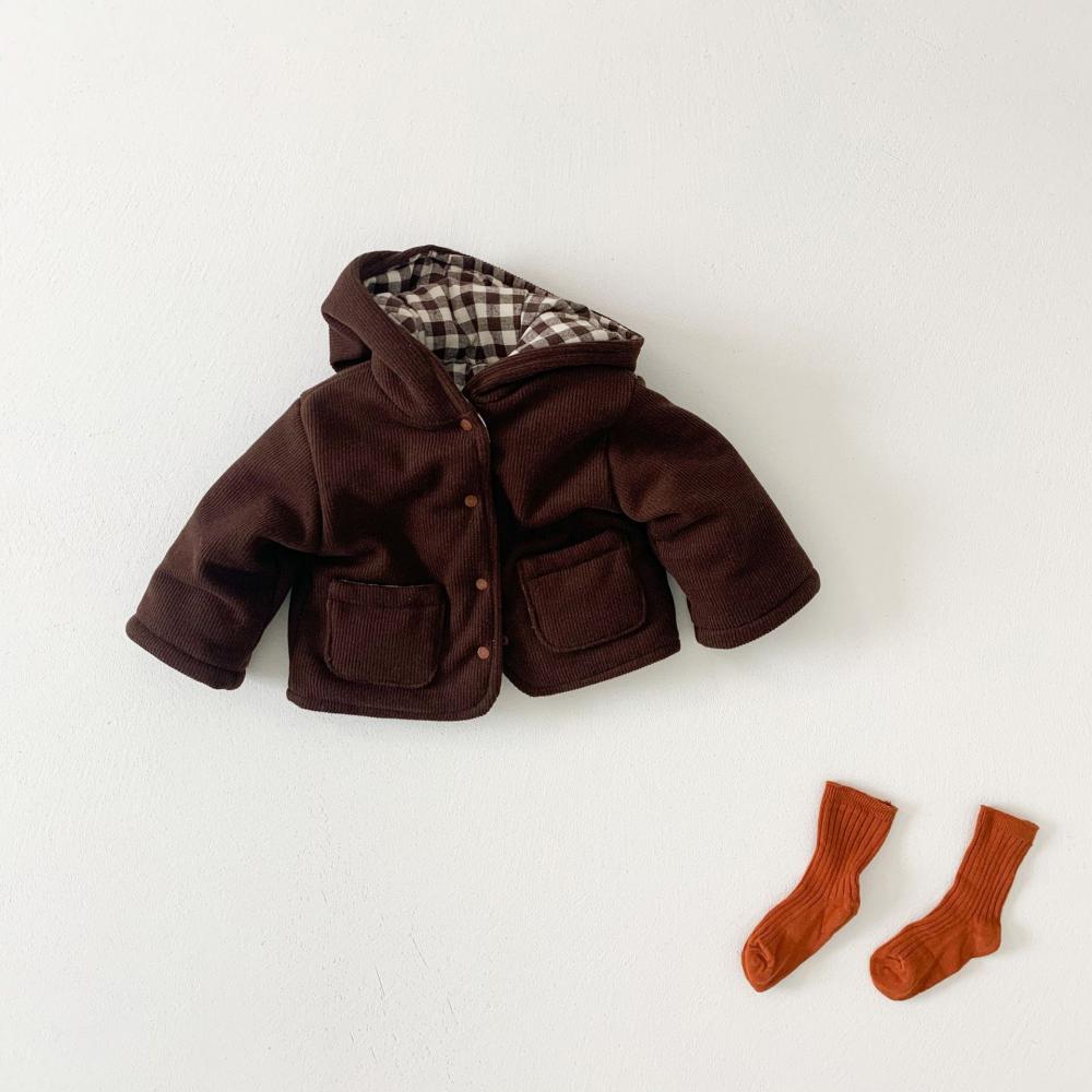 Winter Thickened Plaid Quilted Jacket Reversible Baby Cotton Jacket Wholesale