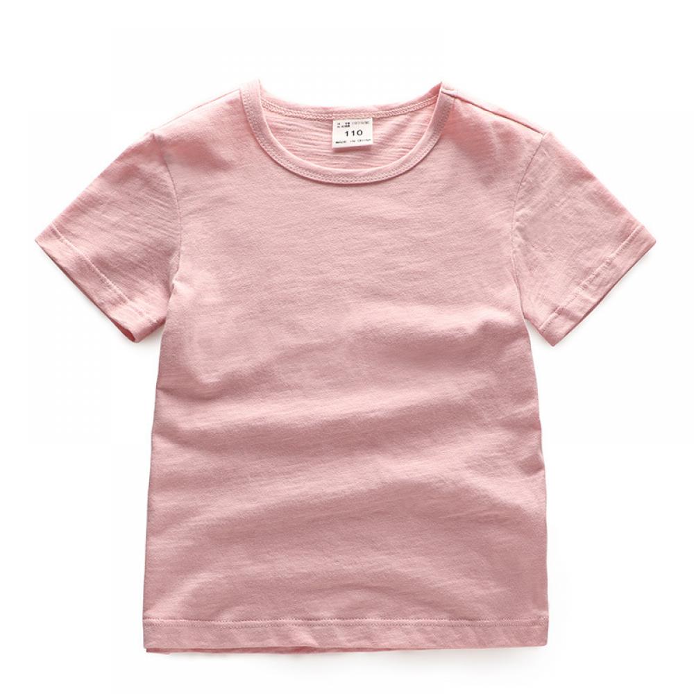 Neutral Toddler Boys Girls Summer Top Bamboo Textile Solid Breathable Crew Neck T-shirt Wholesale Boys Clothing Suppliers