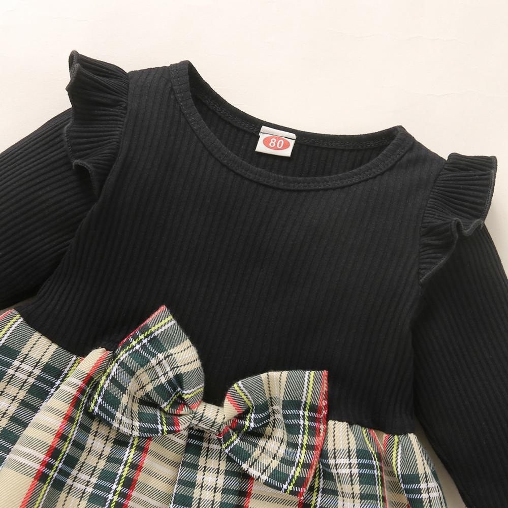 Baby Girls Plaid Bow Dress Wholesale Clothing Baby