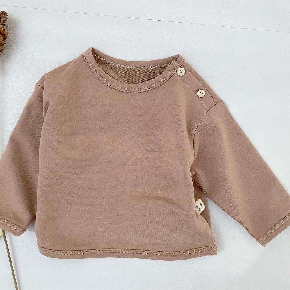 T-shirt Autumn Baby Solid Color Pullover Sweater Boy Cotton Bottoming Shirt Wholesale Baby Clothes